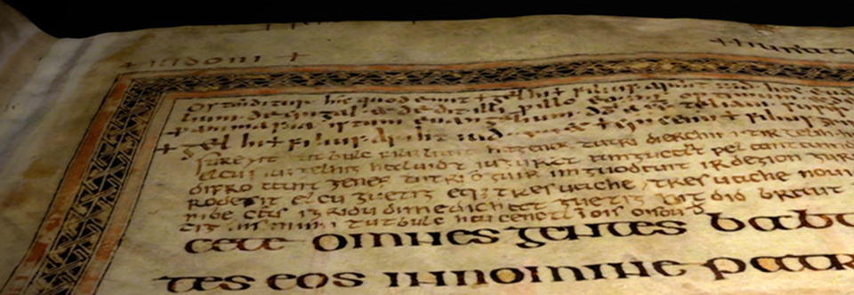 The Welsh memorandum recording the donation of the St Chad Gospels to the church of Llandeilo Fawr, the oldest preserved written Welsh